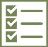 Icon of a checklist with three checked boxes.