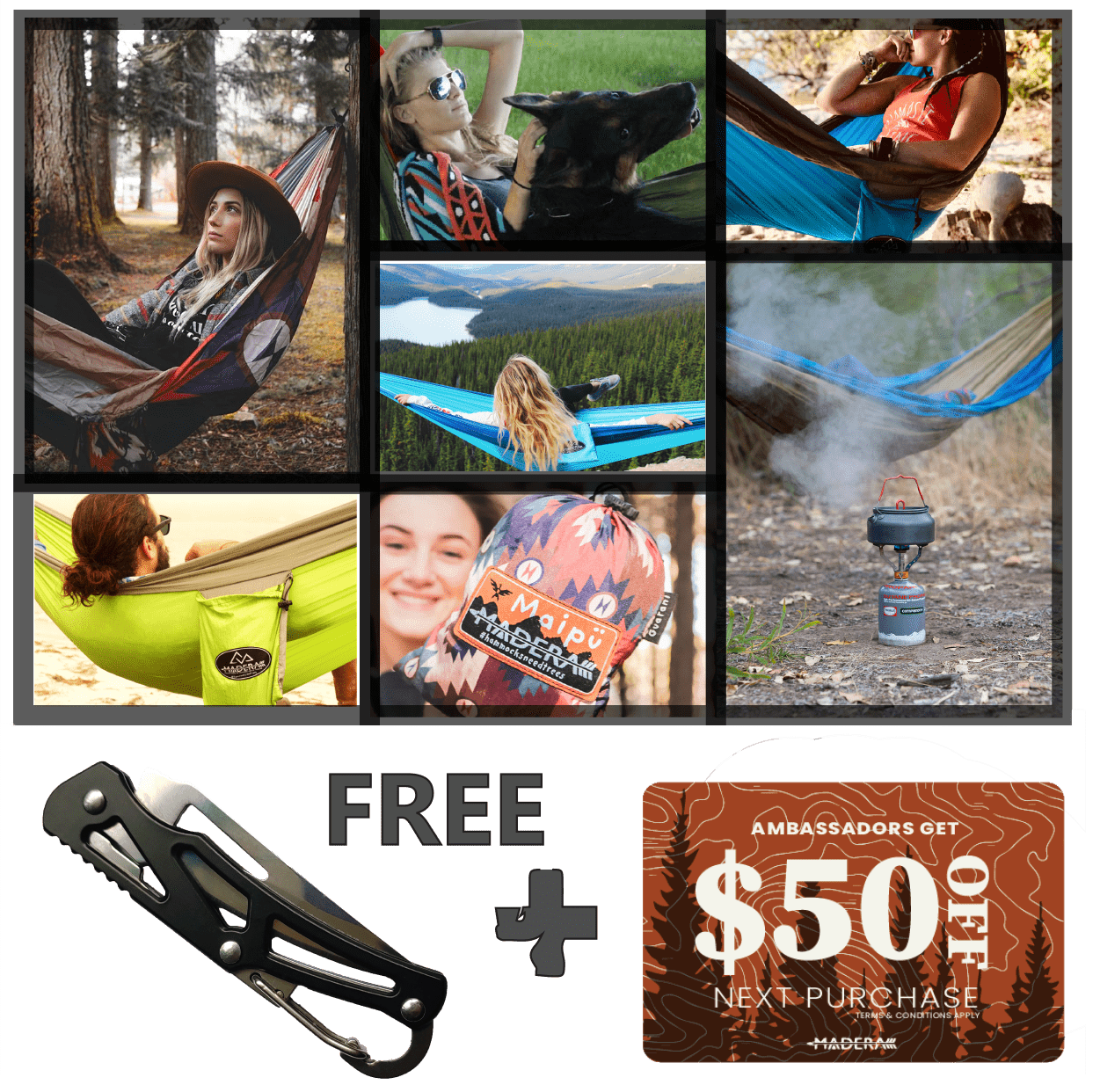 Madera Outdoor Funnel Builder Products Ambassador Only Offer: Hammock + Pocket Knife + $50 Gift Card madera outdoor hammock companies that plant trees best camping hammocks cheap camping hammocks cheap hammocks cheap backpacking hammocks