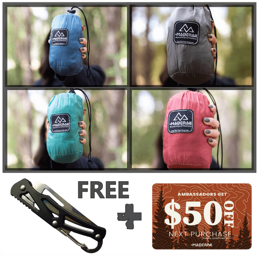 Ambassador Only Offer: Ultralight Pocket Hammock + Pocket Knife + $50 Gift Card