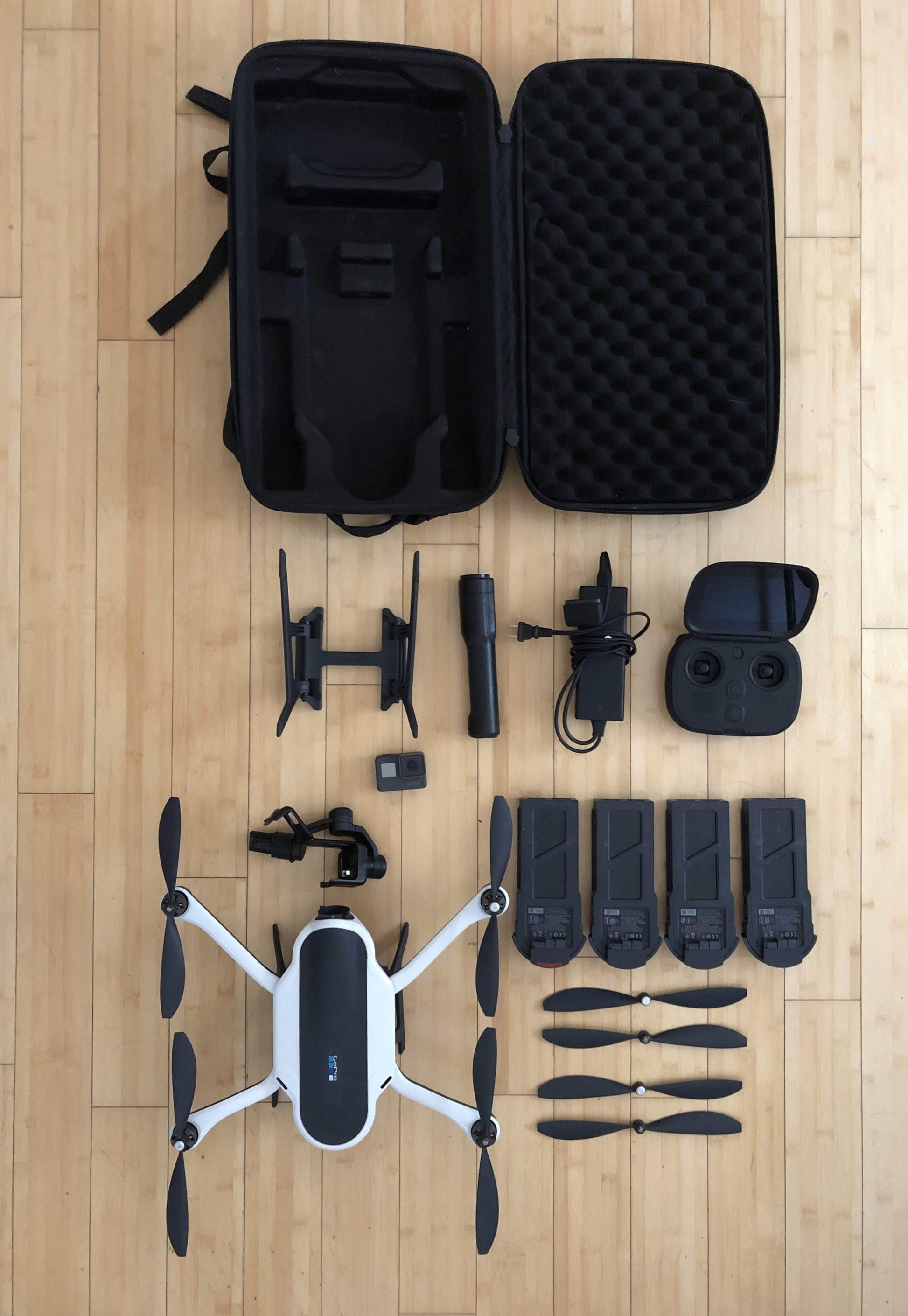 Madera Outdoor Garage USED | GoPro Drone | Hero 6 | Grip | stabilizer | gopro battery | 4 drone batteries | controller | case